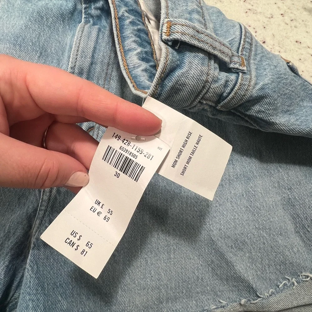 Abercrombie & Fitch Light Blue High-Waist Denim Jean Shorts - Picture 4 of 4